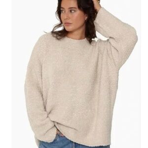 Limited Edition SET ACTIVE Oat Boucle Oversized Crewneck Sweater, M, like new